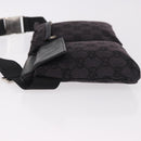 GUCCI GG Canvas Waist bag Black Silver 018 1621 Auth 187778-4