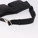 GUCCI GG Canvas Waist bag Black Silver 018 1621 Auth 187778-7