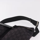 GUCCI GG Canvas Waist bag Black Silver 018 1621 Auth 187778-14