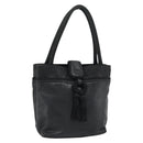 LOEWE Hand Bag Leather Black Gold Auth 187779A-1