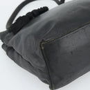 LOEWE Hand Bag Leather Black Gold Auth 187779A-14