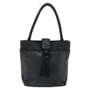 LOEWE Hand Bag Leather Black Gold Auth 187779A-13
