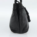 LOEWE Hand Bag Leather Black Gold Auth 187779A-3
