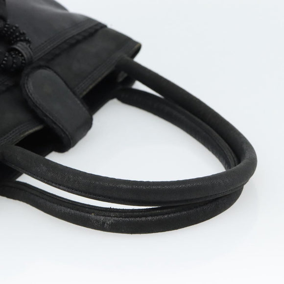 LOEWE Hand Bag Leather Black Gold Auth 187779A