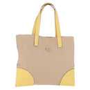 PRADA Tote Bag Canvas Beige Silver Auth 187781A-1