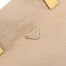 PRADA Tote Bag Canvas Beige Silver Auth 187781A-17
