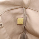PRADA Tote Bag Canvas Beige Silver Auth 187781A-18