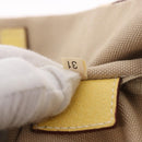 PRADA Tote Bag Canvas Beige Silver Auth 187781A-11