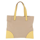 PRADA Tote Bag Canvas Beige Silver Auth 187781A-2