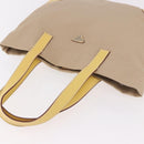PRADA Tote Bag Canvas Beige Silver Auth 187781A-6