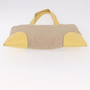 PRADA Tote Bag Canvas Beige Silver Auth 187781A-5