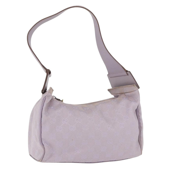 GUCCI GG Canvas Shoulder Bag Purple Gold 92699 Auth 187782