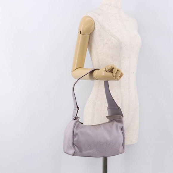 GUCCI GG Canvas Shoulder Bag Purple Gold 92699 Auth 187782