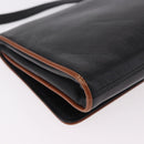 CELINE Shoulder Bag Leather Black Gold Auth 187784A-12