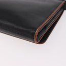 CELINE Shoulder Bag Leather Black Gold Auth 187784A-13
