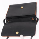 CELINE Shoulder Bag Leather Black Gold Auth 187784A-15