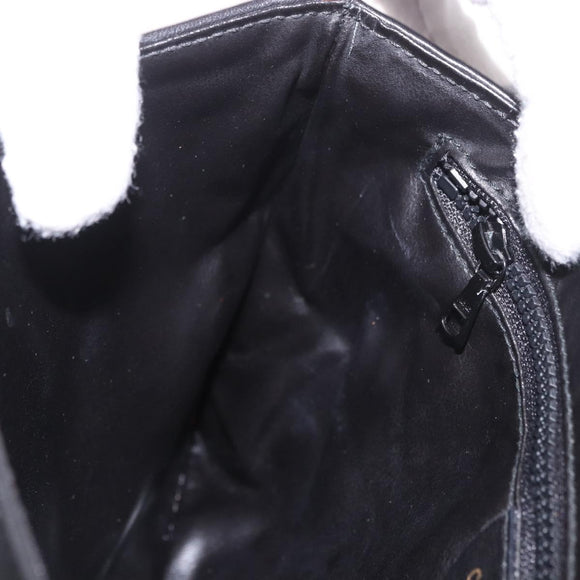 CELINE Shoulder Bag Leather Black Gold Auth 187784A