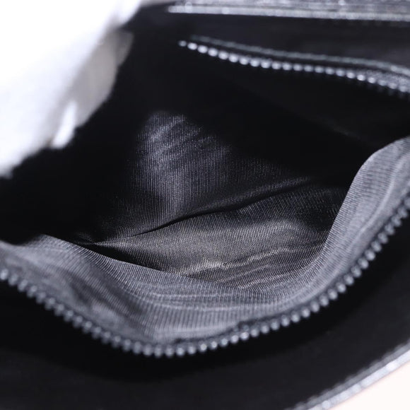 CELINE Shoulder Bag Leather Black Gold Auth 187784A