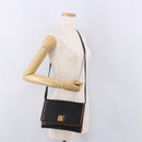 CELINE Shoulder Bag Leather Black Gold Auth 187784A-23