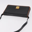 CELINE Shoulder Bag Leather Black Gold Auth 187784A-6