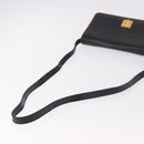CELINE Shoulder Bag Leather Black Gold Auth 187784A-7