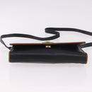 CELINE Shoulder Bag Leather Black Gold Auth 187784A-9