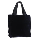 PRADA Hand Bag Velor Navy Silver Auth 187785A-1