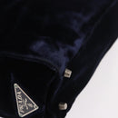 PRADA Hand Bag Velor Navy Silver Auth 187785A-9