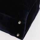 PRADA Hand Bag Velor Navy Silver Auth 187785A-14