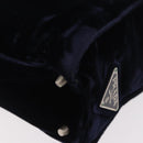 PRADA Hand Bag Velor Navy Silver Auth 187785A-16