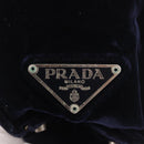 PRADA Hand Bag Velor Navy Silver Auth 187785A-17