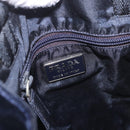 PRADA Hand Bag Velor Navy Silver Auth 187785A-18