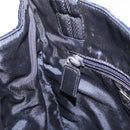 PRADA Hand Bag Velor Navy Silver Auth 187785A-21