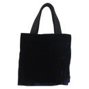PRADA Hand Bag Velor Navy Silver Auth 187785A-2