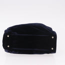 PRADA Hand Bag Velor Navy Silver Auth 187785A-5