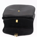 GUCCI Hand Bag Leather Embossed Black Gold Auth 187786A-15