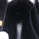 GUCCI Hand Bag Leather Embossed Black Gold Auth 187786A-19