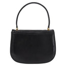 GUCCI Hand Bag Leather Embossed Black Gold Auth 187786A-3