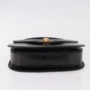 GUCCI Hand Bag Leather Embossed Black Gold Auth 187786A-9