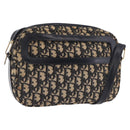Christian Dior Trotter Canvas Shoulder Bag Navy Gold Auth 187791-1