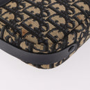 Christian Dior Trotter Canvas Shoulder Bag Navy Gold Auth 187791-11