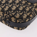 Christian Dior Trotter Canvas Shoulder Bag Navy Gold Auth 187791-12