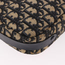 Christian Dior Trotter Canvas Shoulder Bag Navy Gold Auth 187791-13