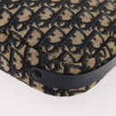 Christian Dior Trotter Canvas Shoulder Bag Navy Gold Auth 187791-14