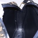 Christian Dior Trotter Canvas Shoulder Bag Navy Gold Auth 187791-19