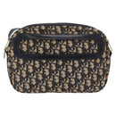 Christian Dior Trotter Canvas Shoulder Bag Navy Gold Auth 187791-2