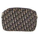 Christian Dior Trotter Canvas Shoulder Bag Navy Gold Auth 187791-3