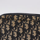Christian Dior Trotter Canvas Shoulder Bag Navy Gold Auth 187791-4