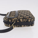 Christian Dior Trotter Canvas Shoulder Bag Navy Gold Auth 187791-6
