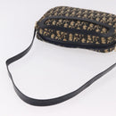 Christian Dior Trotter Canvas Shoulder Bag Navy Gold Auth 187791-8